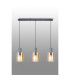 Hudson Linear Pendant 3 Light Adjustable E27 Dark Grey/Amber Narrow Line Glass-10