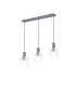 Hudson Linear Pendant 3 Light Adjustable E27 Dark Grey/Clear Narrow Line Glass-1