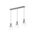 Hudson Linear Pendant 3 Light Adjustable E27 Dark Grey/Clear Narrow Line Glass-4