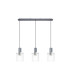 Hudson Linear Pendant 3 Light Adjustable E27 Dark Grey/Clear Narrow Line Glass-5