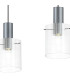 Hudson Linear Pendant 3 Light Adjustable E27 Dark Grey/Clear Narrow Line Glass-8