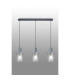 Hudson Linear Pendant 3 Light Adjustable E27 Dark Grey/Clear Narrow Line Glass-10