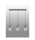 Hudson Linear Pendant 3 Light Adjustable E27 Dark Grey/Clear Narrow Line Glass-11