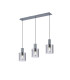 Hudson Linear Pendant 3 Light Adjustable E27 Dark Grey/Smoke Narrow Line Glass-1