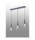 Hudson Linear Pendant 3 Light Adjustable E27 Dark Grey/Smoke Narrow Line Glass-3