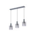 Hudson Linear Pendant 3 Light Adjustable E27 Dark Grey/Smoke Narrow Line Glass-4