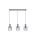 Hudson Linear Pendant 3 Light Adjustable E27 Dark Grey/Smoke Narrow Line Glass-5