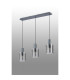 Hudson Linear Pendant 3 Light Adjustable E27 Dark Grey/Smoke Narrow Line Glass-9