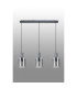 Hudson Linear Pendant 3 Light Adjustable E27 Dark Grey/Smoke Narrow Line Glass-11