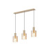 Hudson Linear Pendant 3 Light Adjustable E27 Light Gold/Amber Narrow Line Glass-1