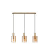Hudson Linear Pendant 3 Light Adjustable E27 Light Gold/Amber Narrow Line Glass-6