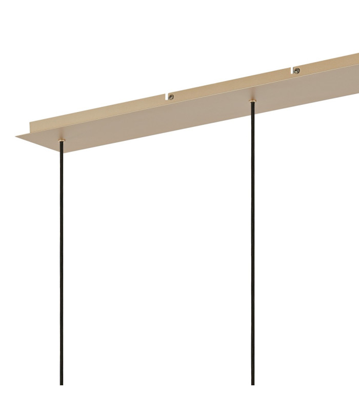 Hudson Linear Pendant 3 Light Adjustable E27 Light Gold/Amber Narrow Line Glass-7