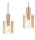 Hudson Linear Pendant 3 Light Adjustable E27 Light Gold/Amber Narrow Line Glass-8