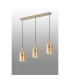 Hudson Linear Pendant 3 Light Adjustable E27 Light Gold/Amber Narrow Line Glass-9