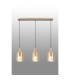 Hudson Linear Pendant 3 Light Adjustable E27 Light Gold/Amber Narrow Line Glass-10