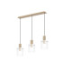 Hudson Linear Pendant 3 Light Adjustable E27 Light Gold/Clear Narrow Line Glass-1