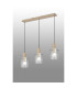 Hudson Linear Pendant 3 Light Adjustable E27 Light Gold/Clear Narrow Line Glass-3