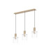 Hudson Linear Pendant 3 Light Adjustable E27 Light Gold/Clear Narrow Line Glass-4
