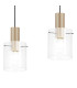 Hudson Linear Pendant 3 Light Adjustable E27 Light Gold/Clear Narrow Line Glass-8