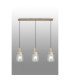 Hudson Linear Pendant 3 Light Adjustable E27 Light Gold/Clear Narrow Line Glass-10
