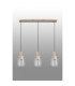 Hudson Linear Pendant 3 Light Adjustable E27 Light Gold/Clear Narrow Line Glass-11
