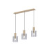 Hudson Linear Pendant 3 Light Adjustable E27 Light Gold/Smoke Narrow Line Glass-1