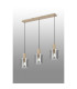 Hudson Linear Pendant 3 Light Adjustable E27 Light Gold/Smoke Narrow Line Glass-3
