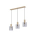 Hudson Linear Pendant 3 Light Adjustable E27 Light Gold/Smoke Narrow Line Glass-4