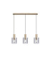 Hudson Linear Pendant 3 Light Adjustable E27 Light Gold/Smoke Narrow Line Glass-5