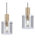 Hudson Linear Pendant 3 Light Adjustable E27 Light Gold/Smoke Narrow Line Glass-8