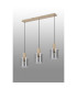 Hudson Linear Pendant 3 Light Adjustable E27 Light Gold/Smoke Narrow Line Glass-9