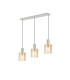 Hudson Linear Pendant 3 Light Adjustable E27 Beige Stone/Amber Wide Line Glass-1