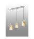 Hudson Linear Pendant 3 Light Adjustable E27 Beige Stone/Amber Wide Line Glass-3