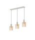 Hudson Linear Pendant 3 Light Adjustable E27 Beige Stone/Amber Wide Line Glass-4