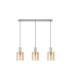 Hudson Linear Pendant 3 Light Adjustable E27 Beige Stone/Amber Wide Line Glass-6