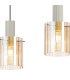 Hudson Linear Pendant 3 Light Adjustable E27 Beige Stone/Amber Wide Line Glass-8