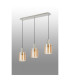 Hudson Linear Pendant 3 Light Adjustable E27 Beige Stone/Amber Wide Line Glass-9