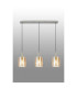 Hudson Linear Pendant 3 Light Adjustable E27 Beige Stone/Amber Wide Line Glass-10