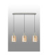 Hudson Linear Pendant 3 Light Adjustable E27 Beige Stone/Amber Wide Line Glass-11