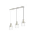 Hudson Linear Pendant 3 Light Adjustable E27 Beige Stone/Clear Wide Line Glass-1