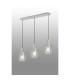 Hudson Linear Pendant 3 Light Adjustable E27 Beige Stone/Clear Wide Line Glass-3