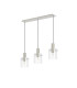 Hudson Linear Pendant 3 Light Adjustable E27 Beige Stone/Clear Wide Line Glass-4