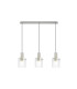 Hudson Linear Pendant 3 Light Adjustable E27 Beige Stone/Clear Wide Line Glass-5