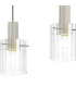 Hudson Linear Pendant 3 Light Adjustable E27 Beige Stone/Clear Wide Line Glass-8