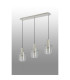Hudson Linear Pendant 3 Light Adjustable E27 Beige Stone/Clear Wide Line Glass-9