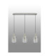 Hudson Linear Pendant 3 Light Adjustable E27 Beige Stone/Clear Wide Line Glass-11