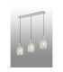 Hudson Linear Pendant 3 Light Adjustable E27 Beige Stone/Frosted/Clear Wide Line Glass-3