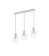 Hudson Linear Pendant 3 Light Adjustable E27 Beige Stone/Frosted/Clear Wide Line Glass-4