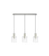 Hudson Linear Pendant 3 Light Adjustable E27 Beige Stone/Frosted/Clear Wide Line Glass-6