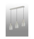 Hudson Linear Pendant 3 Light Adjustable E27 Beige Stone/Frosted/Clear Wide Line Glass-9
